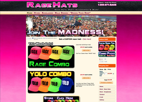 Neon Hats from Rage Hats